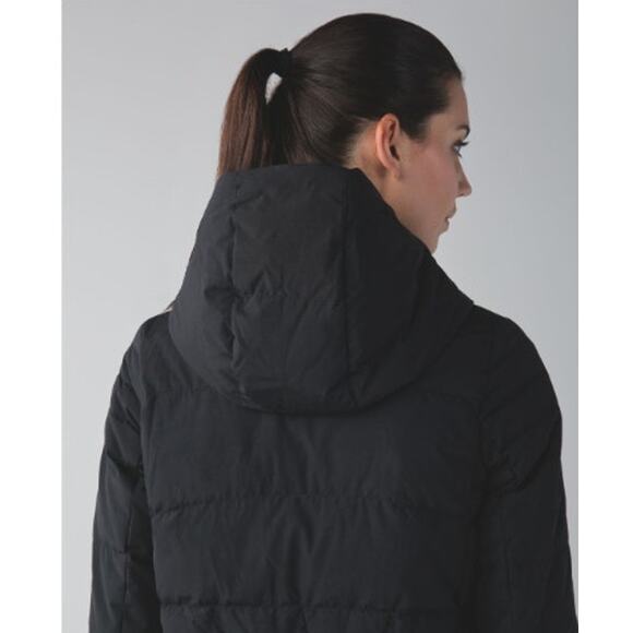 Lululemon Puffy Blanket Jacket Size 4‎ Black Hooded 2 Way Zipper W4D71S - Picture 5 of 14